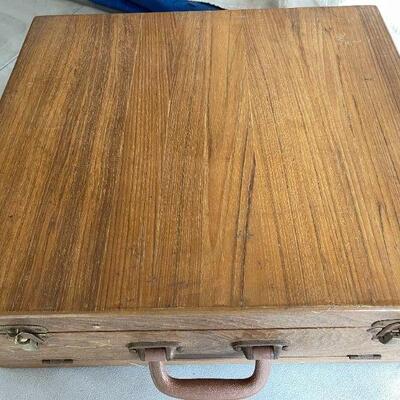 Lot 157  Brass & Wood Flatware Thailand Sandalwood Case Service for 12
