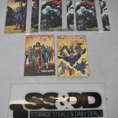 5 Small DC Comic Books: Superman, Batman, Wonder Woman, Justice League - New