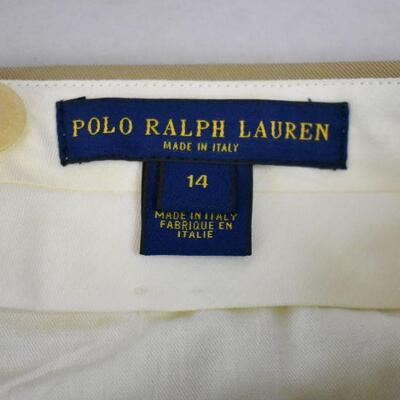 2 pr Kids sz 14 Dress Pants by Ralph Lauren, Khaki. 28x28 unfinished hems - New