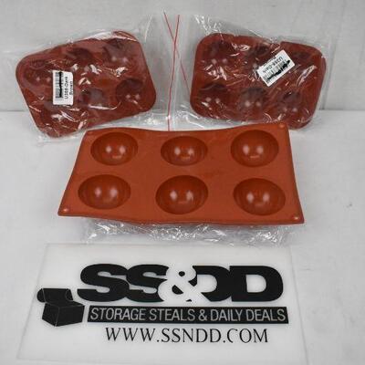 3 pc SIlicone Food Molds, Circles. One 2.5