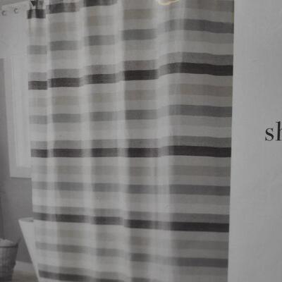 SKL Home Westwick Stripe Fabric Shower Curtain, Gray, 70