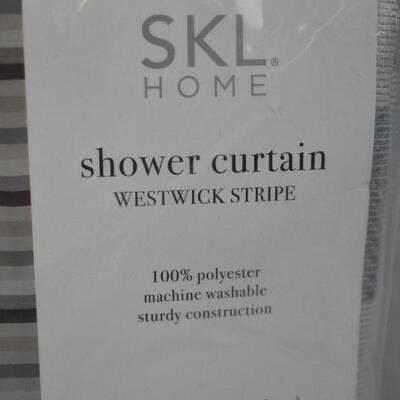 SKL Home Westwick Stripe Fabric Shower Curtain, Gray, 70