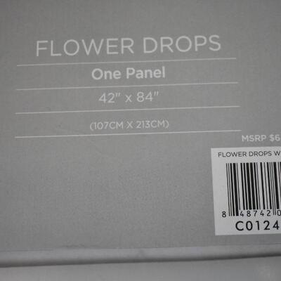 Flower Drops Window Panel Single Red 42x84. Open Package - New