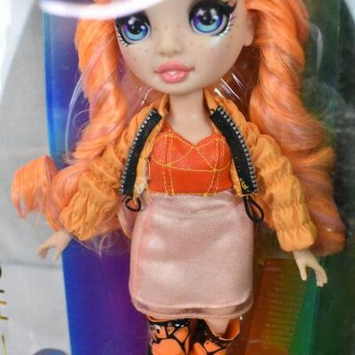 Rainbow High Poppy Rowan â€“ Orange Fashion Doll with 2 Outfits - New