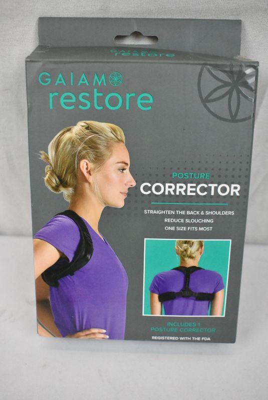 Gaiam Restore Posture Corrector Back Stretcher Black New