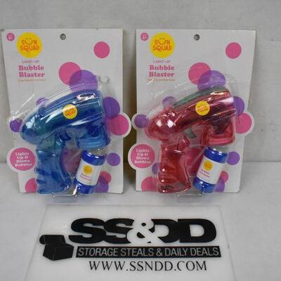 Qty 2 Light Up Bubble Blasters by Sun Squad - New
