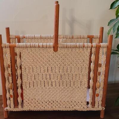 Lot 191: BOHO Vintage Sewing Baskets & Wood Stool