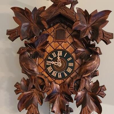 Lot 141: German Black Walnut Cuckoo Clock 