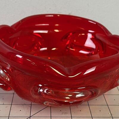 #4 Vintage Orange Glass Bowl 
