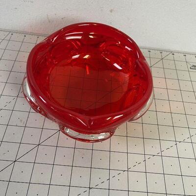 #4 Vintage Orange Glass Bowl 