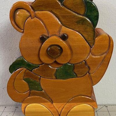 #15 Small Hand Crafted Teddy Bear Box 