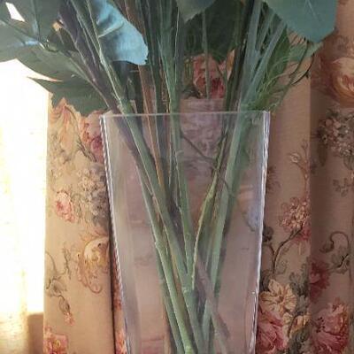 Glass Vase with Artificial Flowers