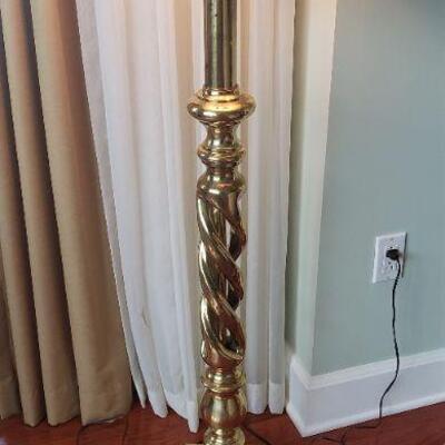 2 Tall Brass Lamps, 60 H