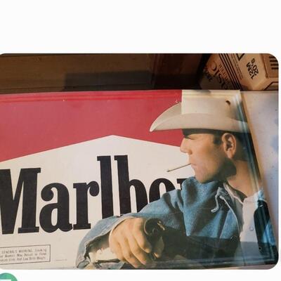 Vintage Marlboro Man Logo Sign