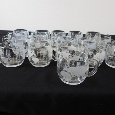 Nestle Crystal Etched World Map Cups