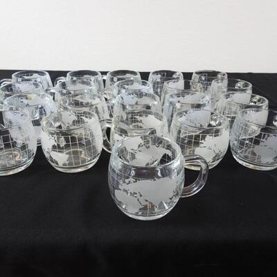 Nestle Crystal Etched World Map Cups