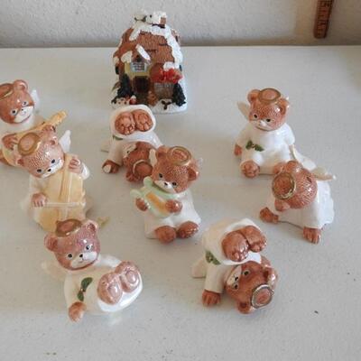 Carved Christmas Kittys & Resin Bears