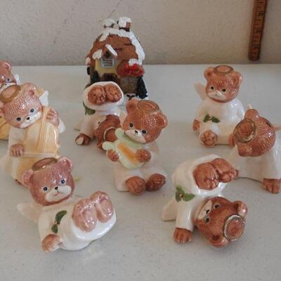 Carved Christmas Kittys & Resin Bears