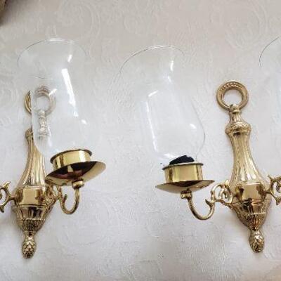 2 Gold Wall Candelabras