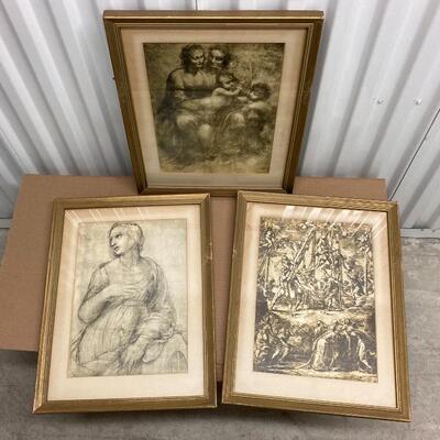 Series of 3 Early Lithographs 15â€ x 20â€ each