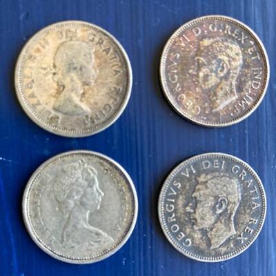 Lot of 4 Silver Canadian Quarters