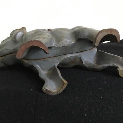 Vintage Cast Iron Elephant Coin Bank with Original Paint 8â€