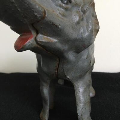 Vintage Cast Iron Elephant Coin Bank with Original Paint 8â€