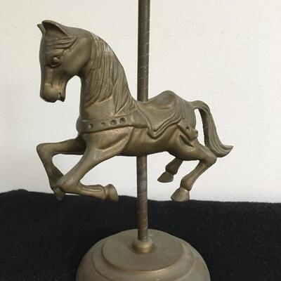 Vintage Brass Carousel Statue 8â€h