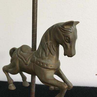 Vintage Brass Carousel Statue 8â€h