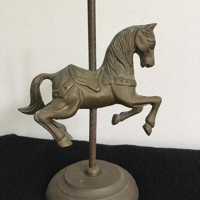 Vintage Brass Carousel Statue 8â€h