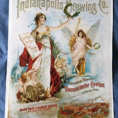 Vintage 11 x 15 Beer Poster INDIANAPOLIS BREWING Company