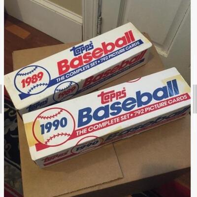 Lot of TOPPS 1989-1990 with 12 Complete Sets Unopened 9000+ Baseball Cards