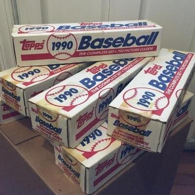 TOPPS 1990 Lot of 7 Complete Sets Unopened 5000+ Baseball Cards