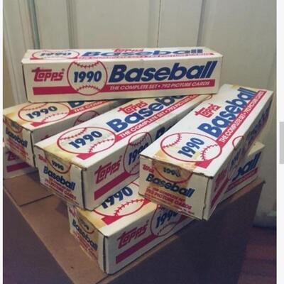 TOPPS 1990 Lot of 7 Complete Sets Unopened 5000+ Baseball Cards
