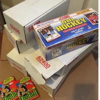 1990 Power Edition Lot with 5 Complete Sets Unopened SCORE Hockey Cards