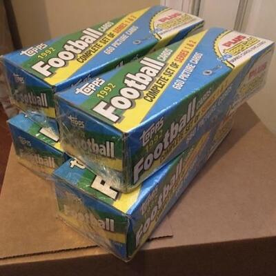 TOPPS 1992 Lot of 4 Complete Football Series 1 & 2 Sets Unopened 2500+ Football Cards