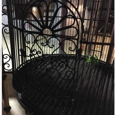 Massive 6 foot Tall Antique Metal Bird Cage
