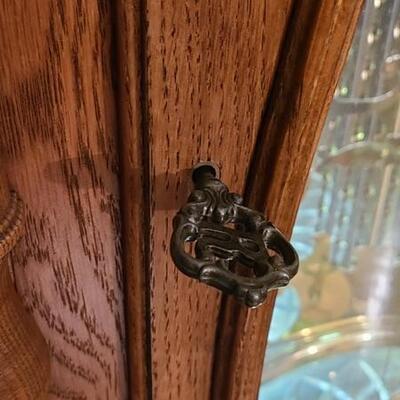 Lot 126: Ridgeway Oak Grandfather Clock w/ Glass Pendulum