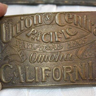 Belt Buckles - Union Central Pacific (Tiffany Studios) & Colt Revolvers