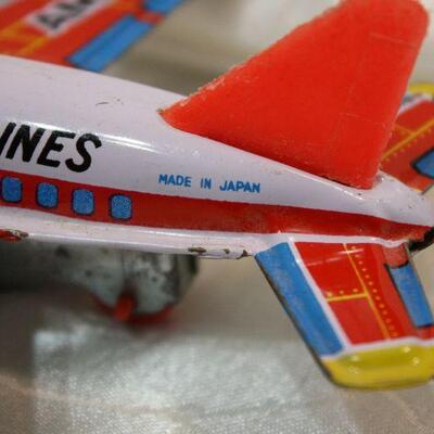 Vintage American Airlines tin friction airplane toys, Made in Japan