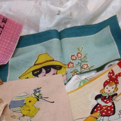 Vintage Handkerchief lot including Carol Stanley, animals, children