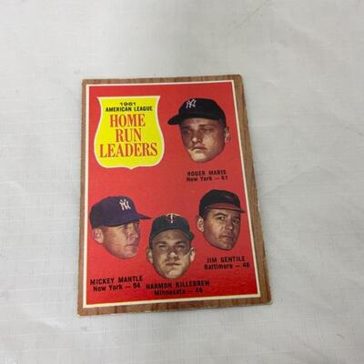 -14- 1961 AL Home Run Leaders | 1962 TOPPS Card #53 | Maris | Mantle