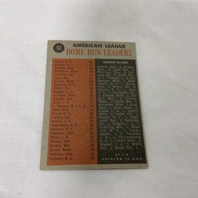 -14- 1961 AL Home Run Leaders | 1962 TOPPS Card #53 | Maris | Mantle