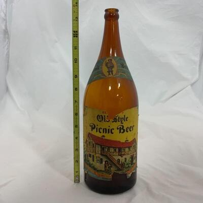 -23- VINTAGE | Old Style Picnic Beer | Amber Bottle