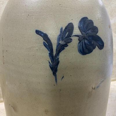-25- ANTIQUE | 1880s Flower Design | 2 Gallon Beehive Jug | Salt Glaze