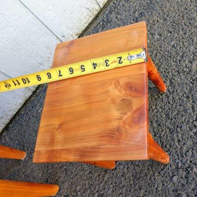 Lot #13 Two Small (Tiny) Solid Wood Side Tables