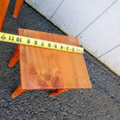 Lot #13 Two Small (Tiny) Solid Wood Side Tables