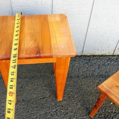 Lot #13 Two Small (Tiny) Solid Wood Side Tables