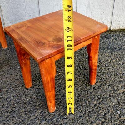 Lot #13 Two Small (Tiny) Solid Wood Side Tables