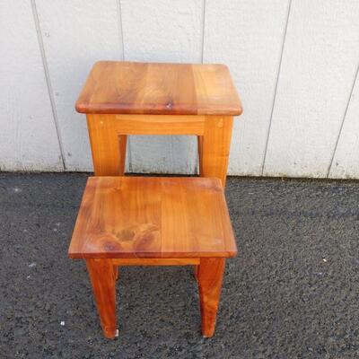 Lot #13 Two Small (Tiny) Solid Wood Side Tables